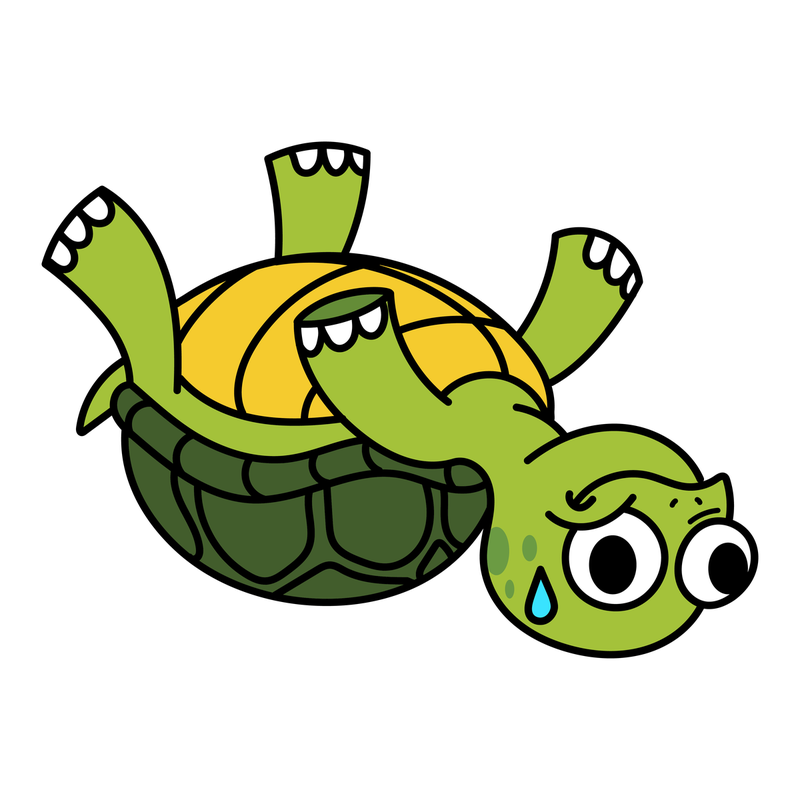 Oopsie Turtle — Baby on Bored mascot illustration peeking over the pack