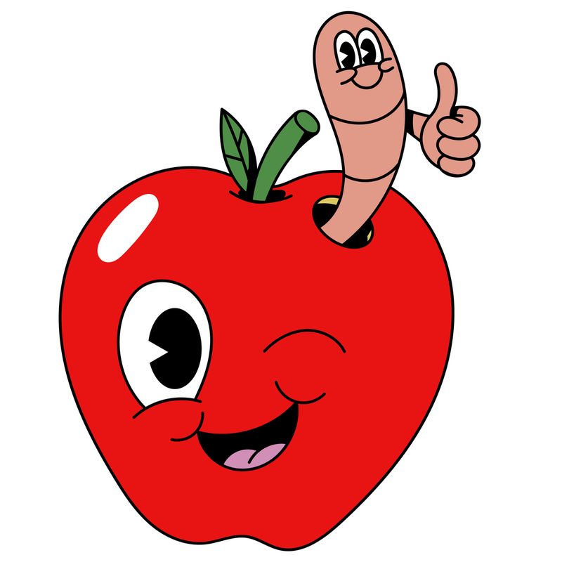 Chomp Worm Joy — kawaii Baby on Bored mascot illustration